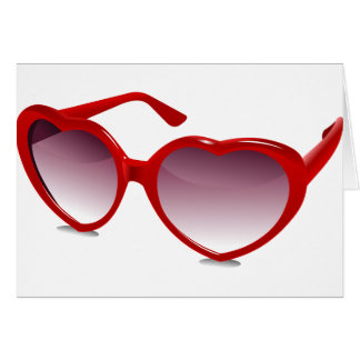 Cool heart shaped sunglasses design cards