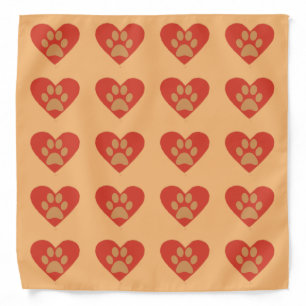 Cool Heart with Dog Paw Bandana