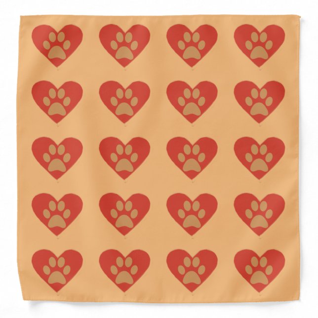 Cool Heart with Dog Paw Bandana (Front)