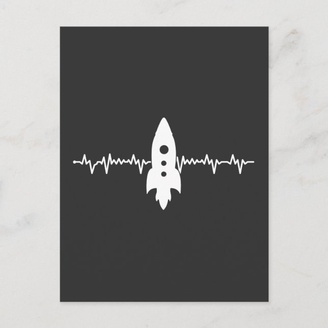 cool heartbeat rocket Perfect Birthday Postcard (Front)