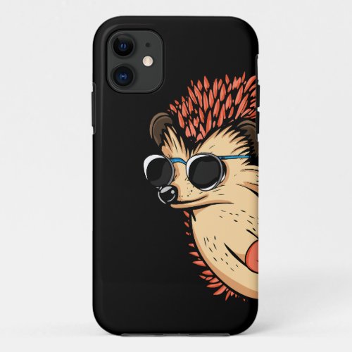 Cool Hedgehog Lover Gift Kids Sunglases Hedgehog iPhone 11 Case