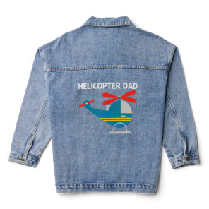 Cool Helicopter For Dad Men Aircraft Aviation Pilo Denim Jacket