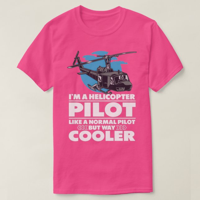 Cool Helicopter Pilot flying Long  T-Shirt (Design Front)