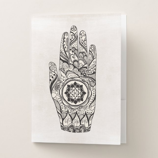 Cool Henna Hand Tattoo Pocket Folder (Front)