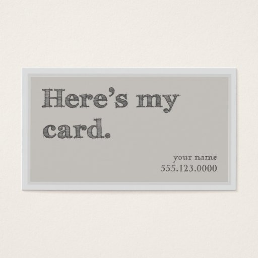 Customizable Cool "Here's My Card" Networking Groupon Business Card Template