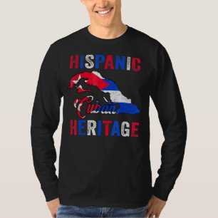Cool Heritage Cuba Cuban Flag Hispanic Heritage M T-Shirt