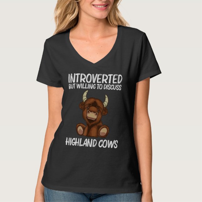Cool Highland Cow For Men Women Scottish Cattle Co T-Shirt (Front)