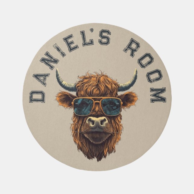 Cool Highland Cow   Outdoor Rug (Front)