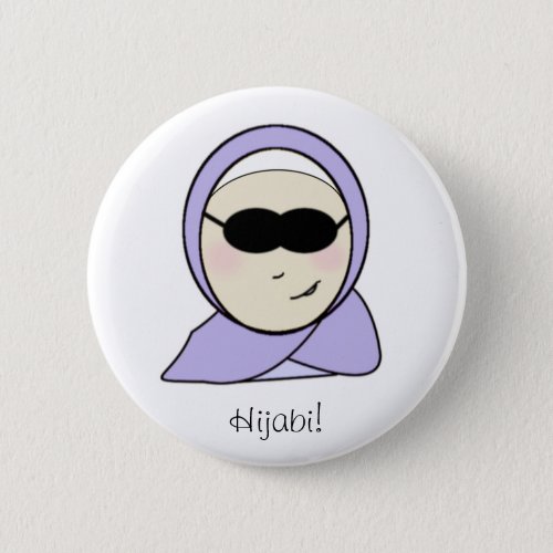 Cool Hijabi _ islamic muslim girl with hijab print Pinback Button
