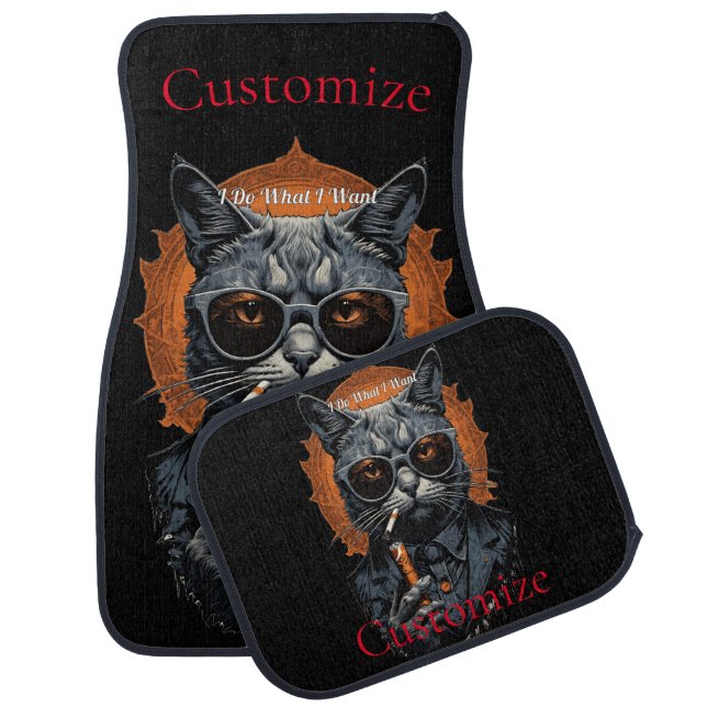 Cool Hip Cat Thunder_Cove Car Floor Mat (Set)