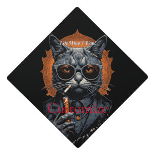 Cool Hip Cat Thunder_Cove Graduation Cap Topper
