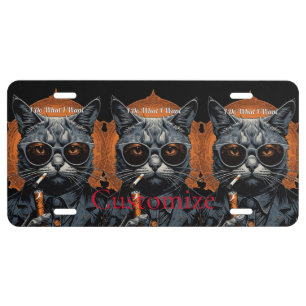 Cool Hip Cat Thunder_Cove License Plate
