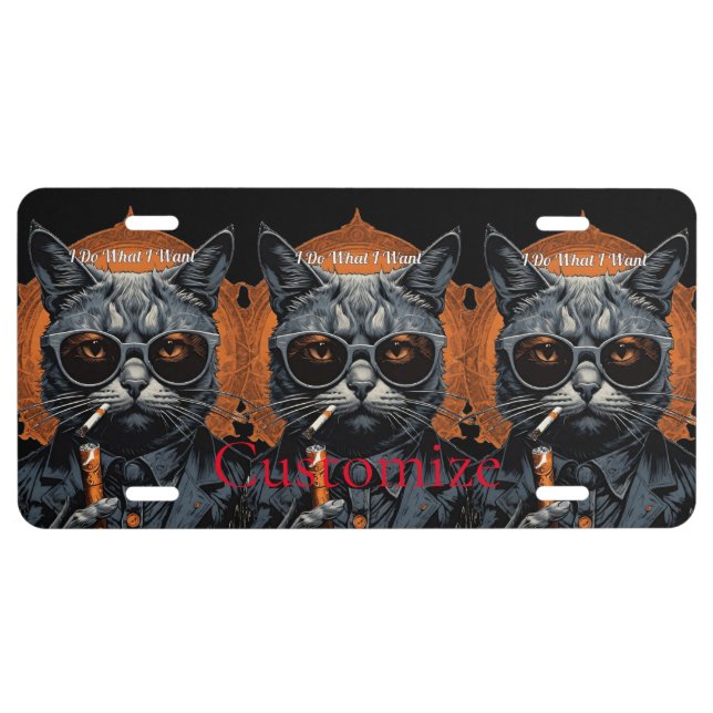 Cool Hip Cat Thunder_Cove License Plate (Front)
