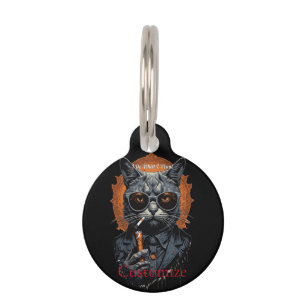 Cool Hip Cat Thunder_Cove Pet ID Tag