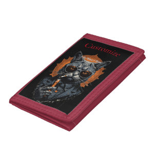 Cool Hip Cat Thunder_Cove Tri-fold Wallet