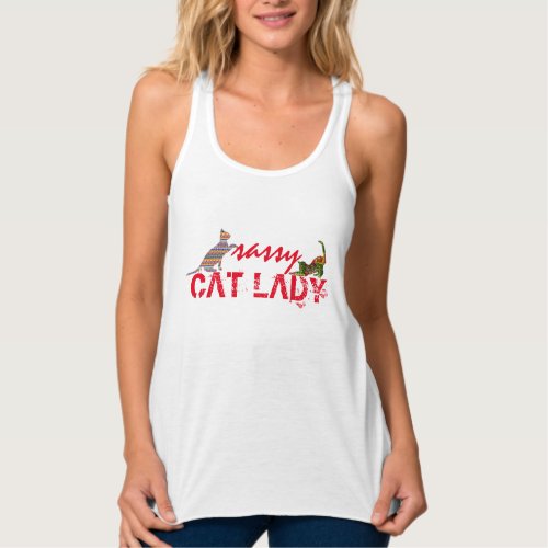 cool hip cute sassy cat lady pet cat lover design tank top