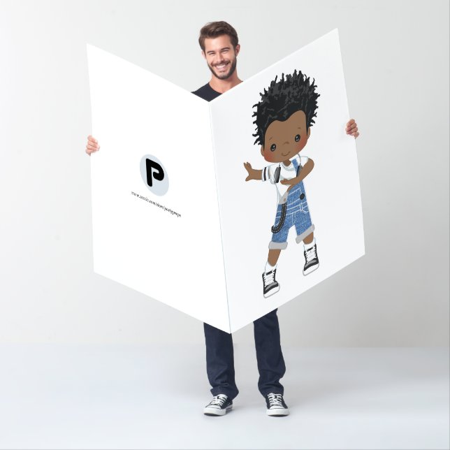 Cool Hip Hop African American Rap Boy Break Dancer Card (In Situ)