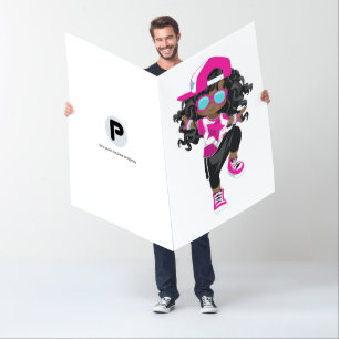 Cool Hip Hop African American Rap Girl Break Dance Card