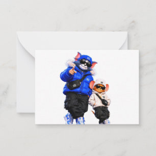 Cool Hip Hop Animal Vinyl Sticker Urban Streetwe Note Card