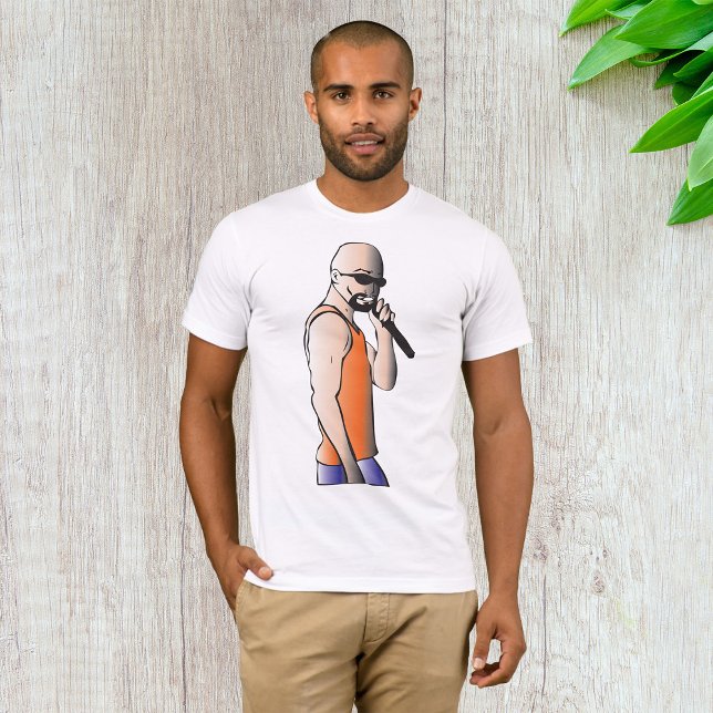 Cool Hip Hop Bald Guy Singer with Microphone  T-Shirt (Creator Uploaded)