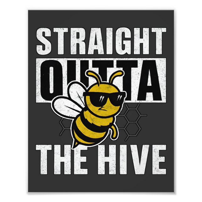 Cool Hip Hop Bee Graphic Art Photo Print (Front)