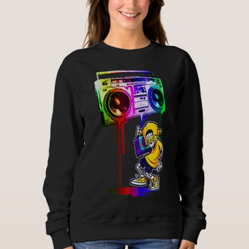 Cool Hip Hop Cute Music Skull Boombox Funny Sweatshirt