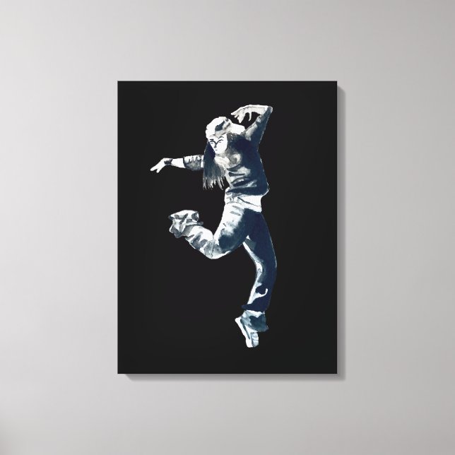Cool hip hop dancer art canvas print (Front)