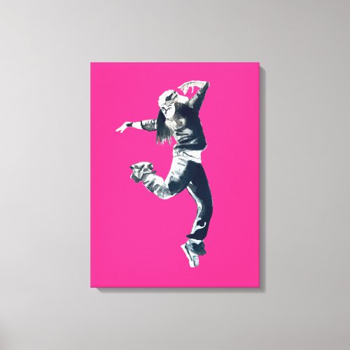 Cool hip hop dancer art canvas print