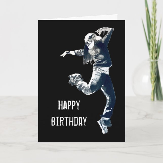 Cool hip hop dancer art card (Front)