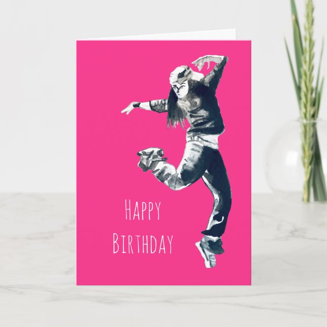 Cool hip hop dancer art card (Front)