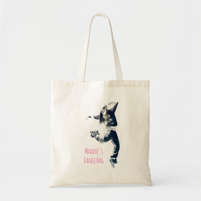 Cool hip hop dancer art tote bag (Front)