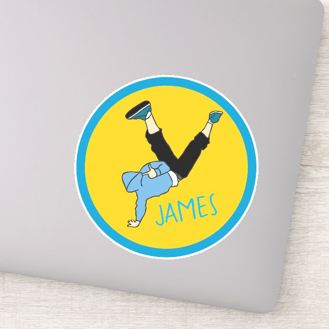 Cool hip hop dancer boy's name sticker (Detail)