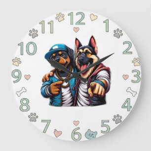 Cool Hip-Hop Dog Wall Clock – Funky Pet Art Home 