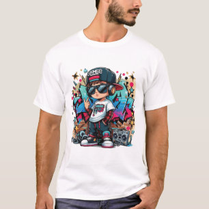 Cool Hip-Hop Kid Graffiti Style T-Shirt