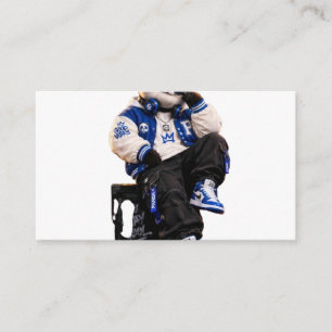 Cool Hip Hop Teddy Bear Round Pin Back Button Enclosure Card