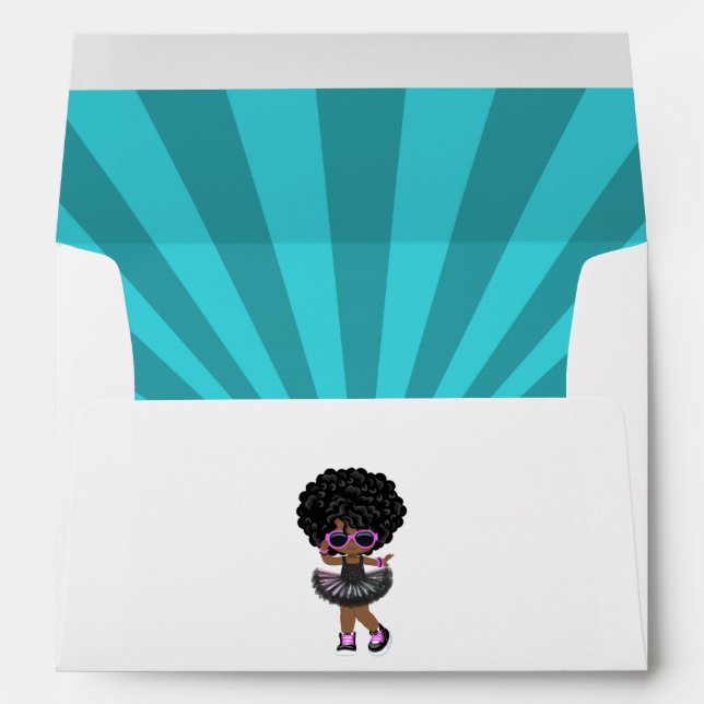 Cool Hip Hop Tutu Rap Girl Envelope (Back (Bottom))