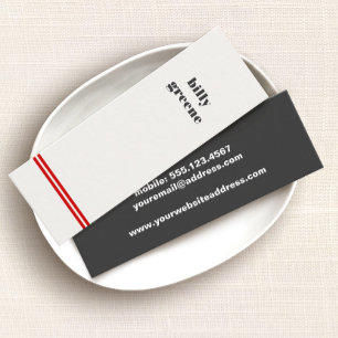 Cool Hip Minimalistic Red Striped Mini Business Card