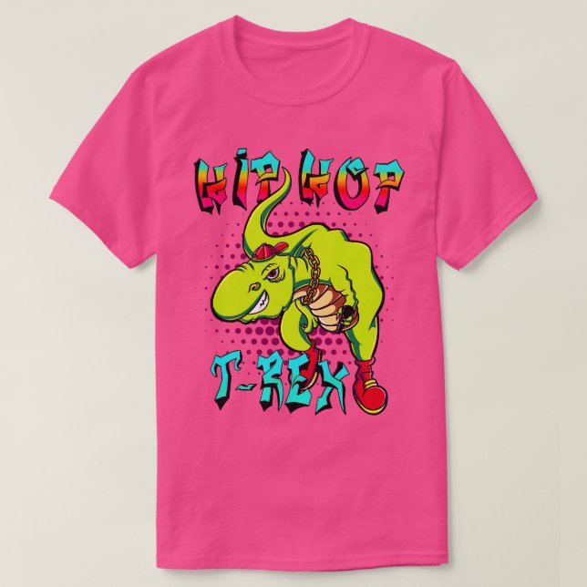 Cool HipHop TRex Dinosaur Rap MC T-Shirt (Design Front)
