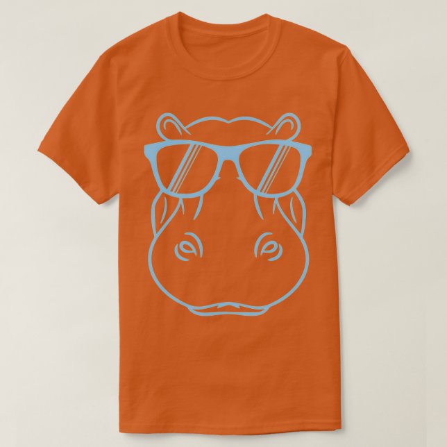 Cool Hippopotamus Cute Hippo W Sunglasses Design 3 T-Shirt (Design Front)