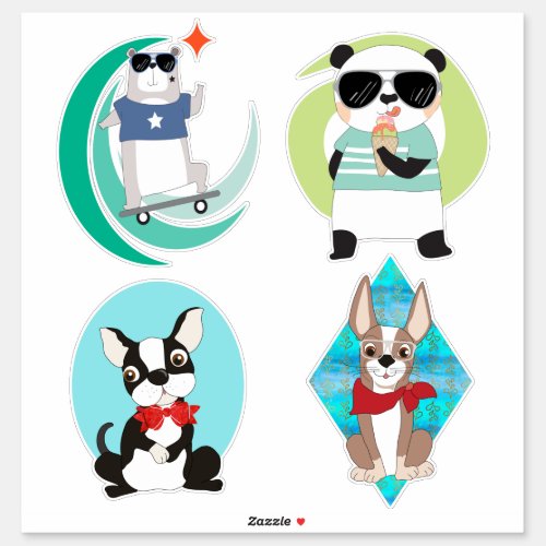 Cool Hipster Animals Sticker