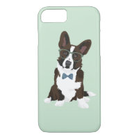 Cool Hipster Cardigan Welsh Corgi for Dog Lovers iPhone 8/7 Case