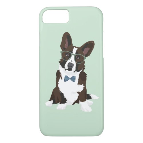 Cool Hipster Cardigan Welsh Corgi for Dog Lovers iPhone 87 Case