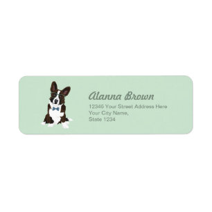 Cool Hipster Cardigan Welsh Corgi for Dog Lovers Label