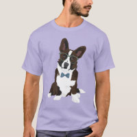 Cool Hipster Cardigan Welsh Corgi for Dog Lovers T-Shirt