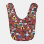 Cool Hipster Cat Pattern Baby Bib