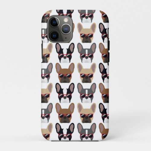 Cool Hipster French Bulldog Patterned Phone Case