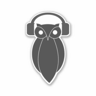 Cool Hipster Owl with Headphones Sticker
