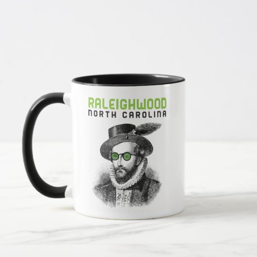 Cool Hipster Sir Walter Raleigh NC Raleighwood Mug