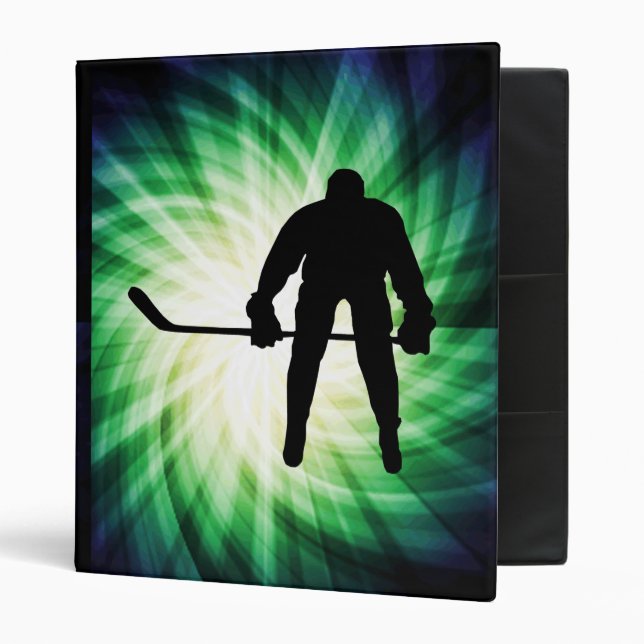 Cool Hockey Player 3 Ring Binder (Front/Inside)