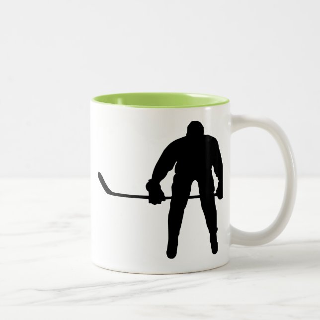 Cool Hockey Player Two-Tone Coffee Mug (Right)